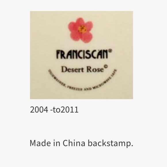 Franciscan Desert Rose teacup & saucer set made in China year 2004-2011 - Picture 4 of 7
